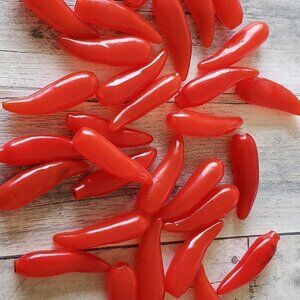 Vintage Lot of 12 Plastic Red Chili Pepper Light Covers